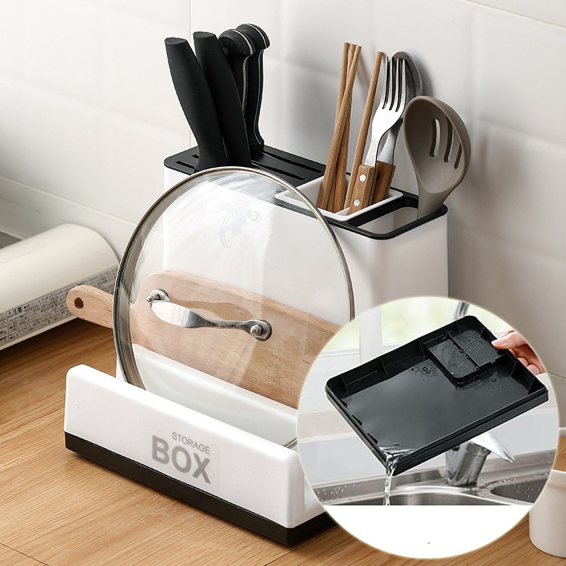 Kitchen Tableware Storage Rack – Plastic Knife & Utensil Organizer