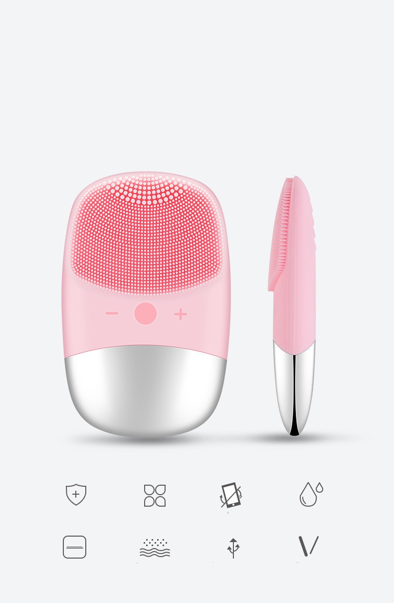 Mini Silicone Electric Face Cleansing Brush – Facial Cleanser & Skin Massager