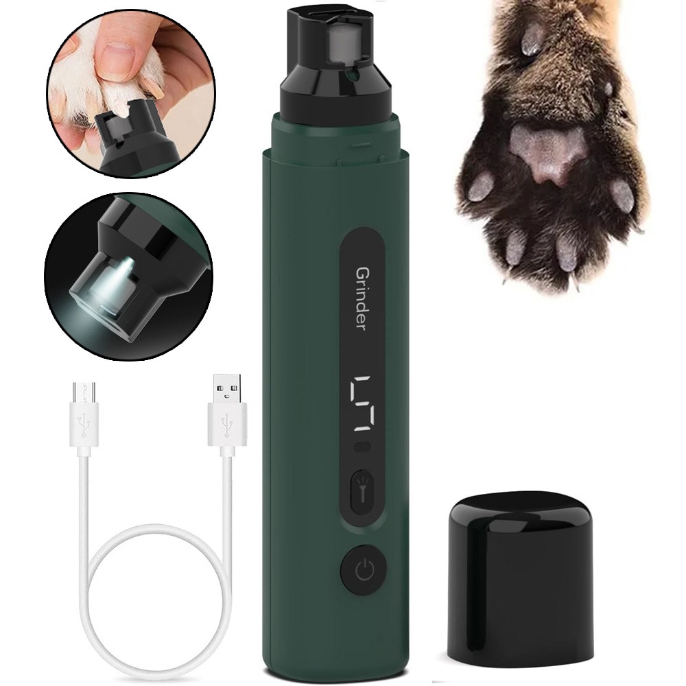 Rechargeable Electric Dog Nail Grinder – Quiet 5-Speed Pet Nail Trimmer