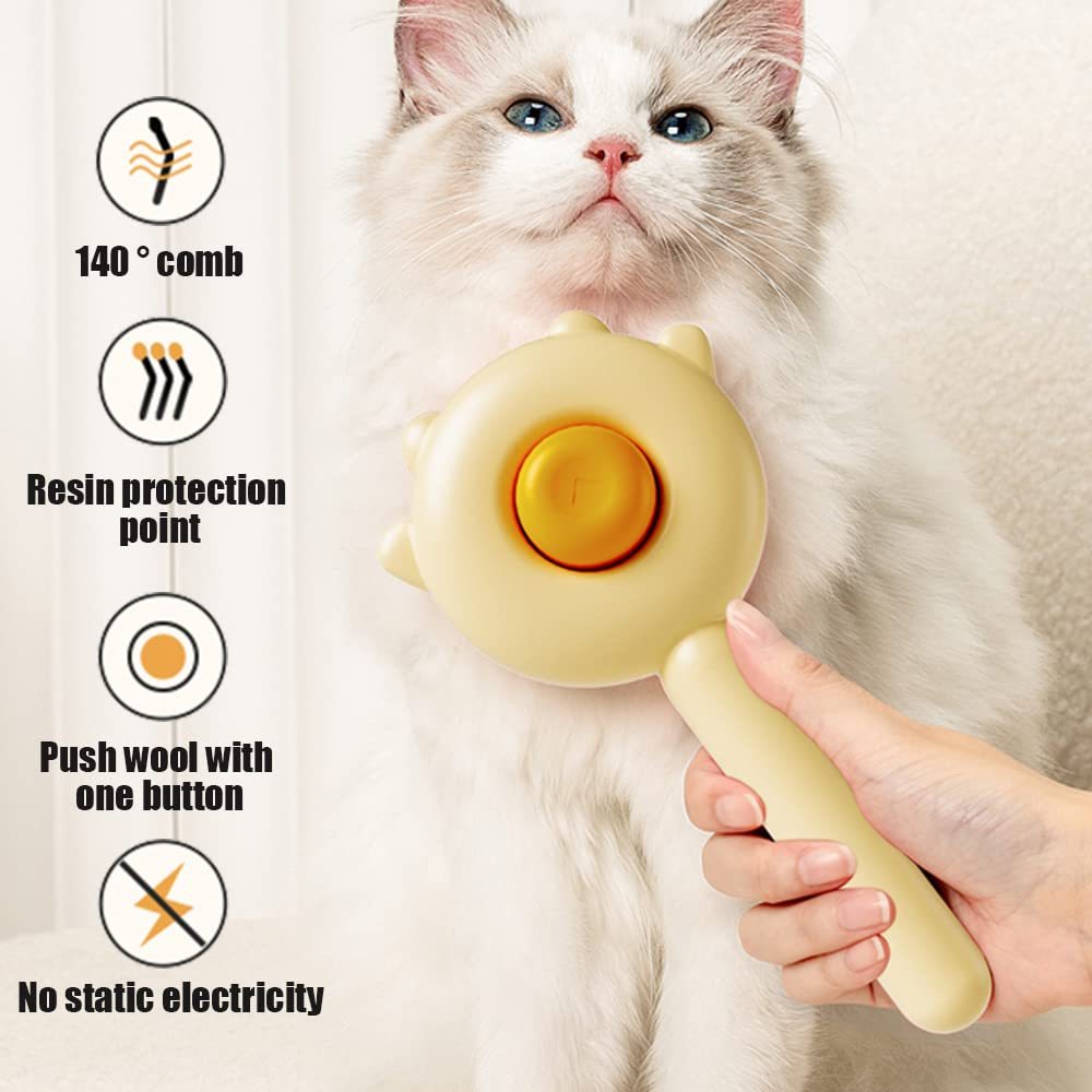 Self-Cleaning Pet Grooming Brush – Cat & Dog Hair Remover with Massage
