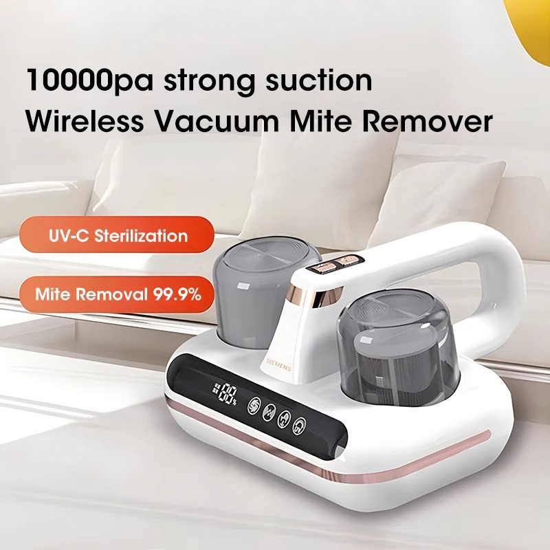 Cordless Mattress Vacuum Cleaner – Powerful Suction Mite Remover for Beds & Pillows
