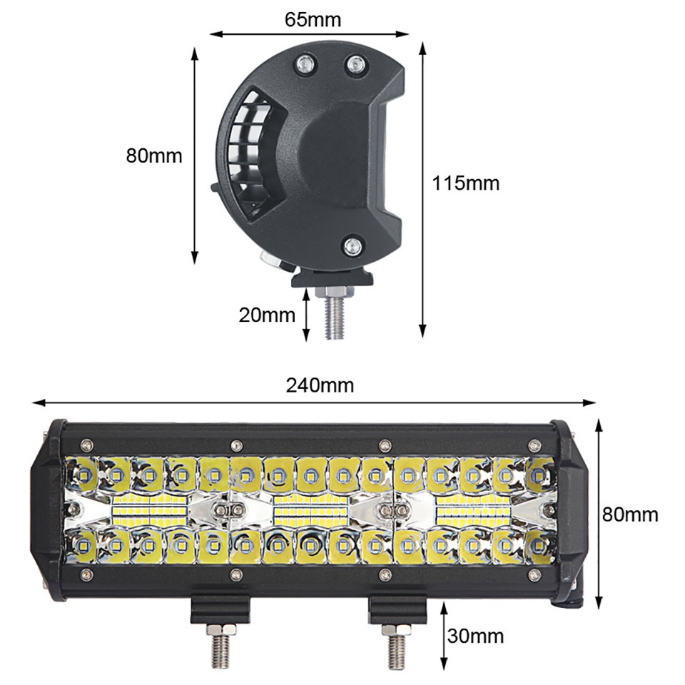 : 3-Row Automotive LED Light Bar – Off-Road Vehicle Top Work Light - Image 5