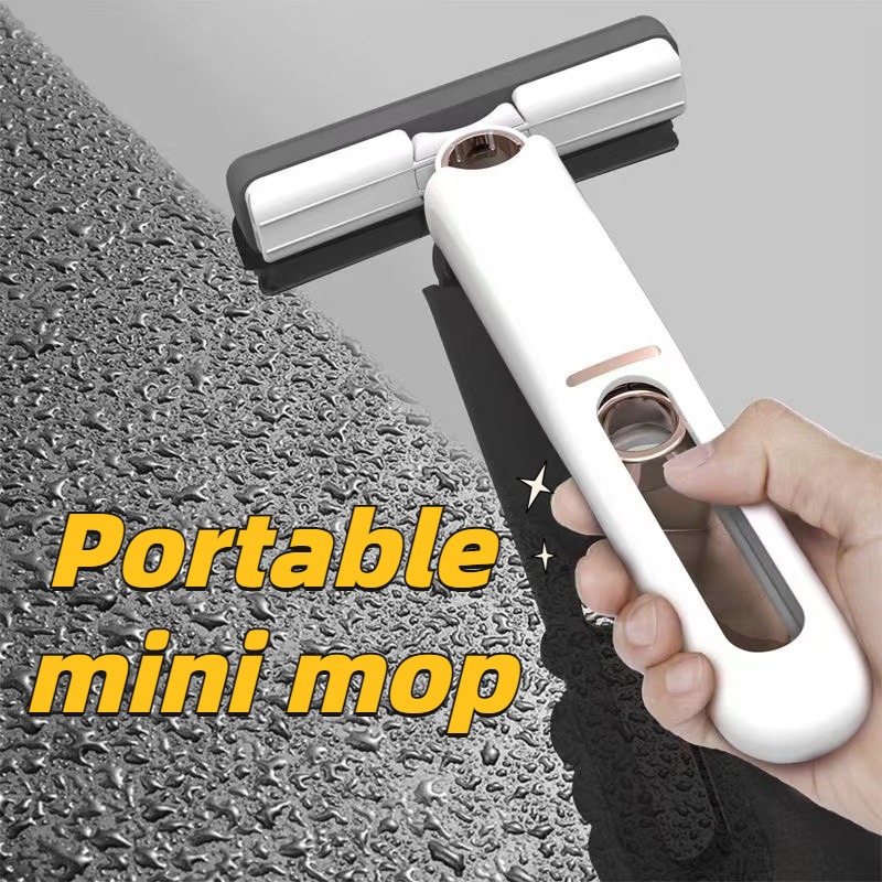 Portable Self-Squeeze Mini Mop – Wash-Free Absorbent Mop for Home & Car Cleaning