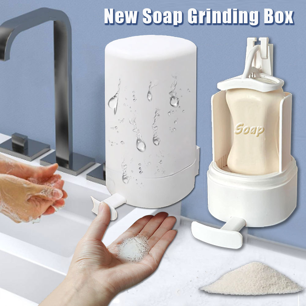 Wall-Mounted Soap Dispenser Box – Dry Soap Grinder & Storage Organizer