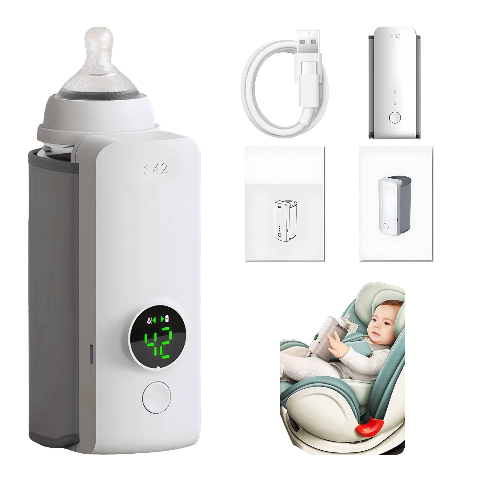 Portable USB Baby Bottle Warmer – Wireless Rechargeable Milk Heating Bag