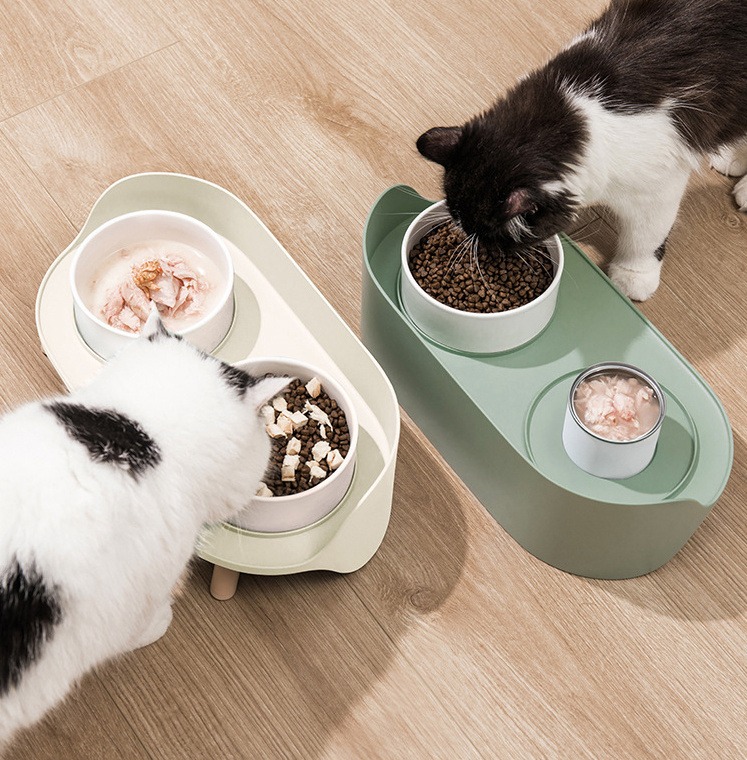 Tilted Elevated Pet Bowl – Double Food & Water Bowls for Cats & Dogs - Image 2