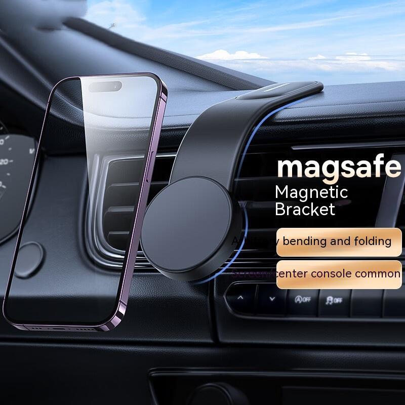 15W Magnetic Car Phone Holder – Bendable Wireless Charging Dash Mount