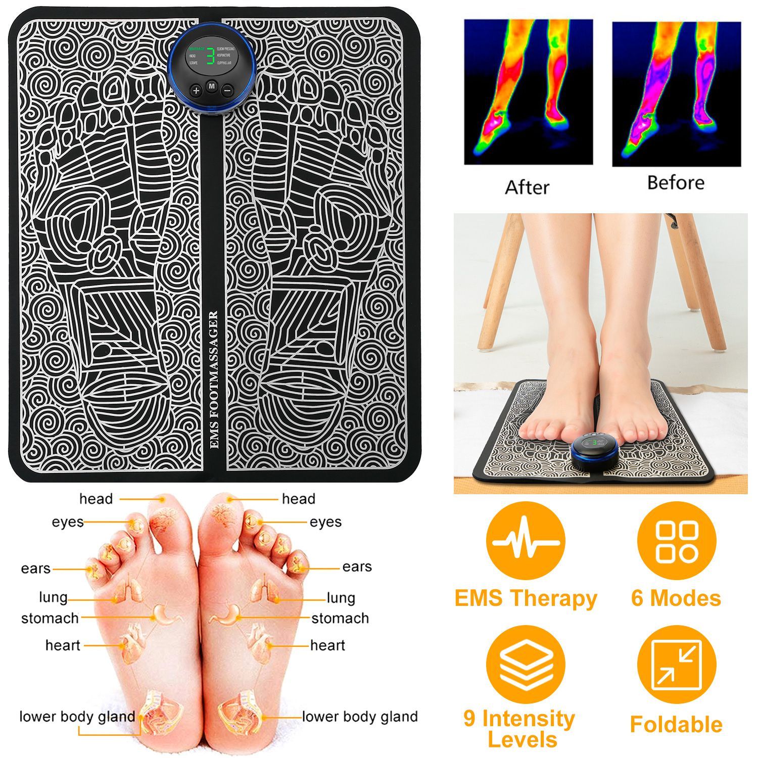 Electric Foot Massage Pad – EMS Foot Stimulator Massager - Image 2
