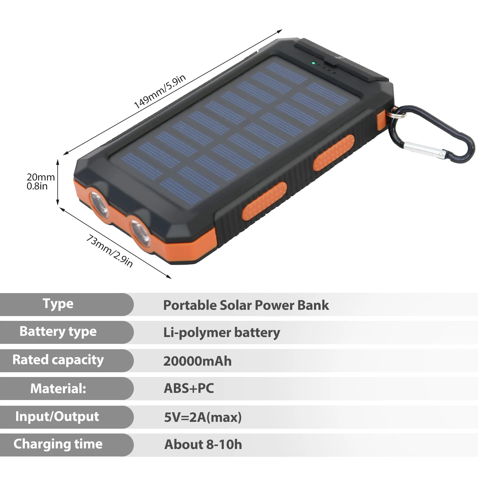 20000mAh Solar Power Bank | Portable Fast Charging & Built-in LED Light - Image 25
