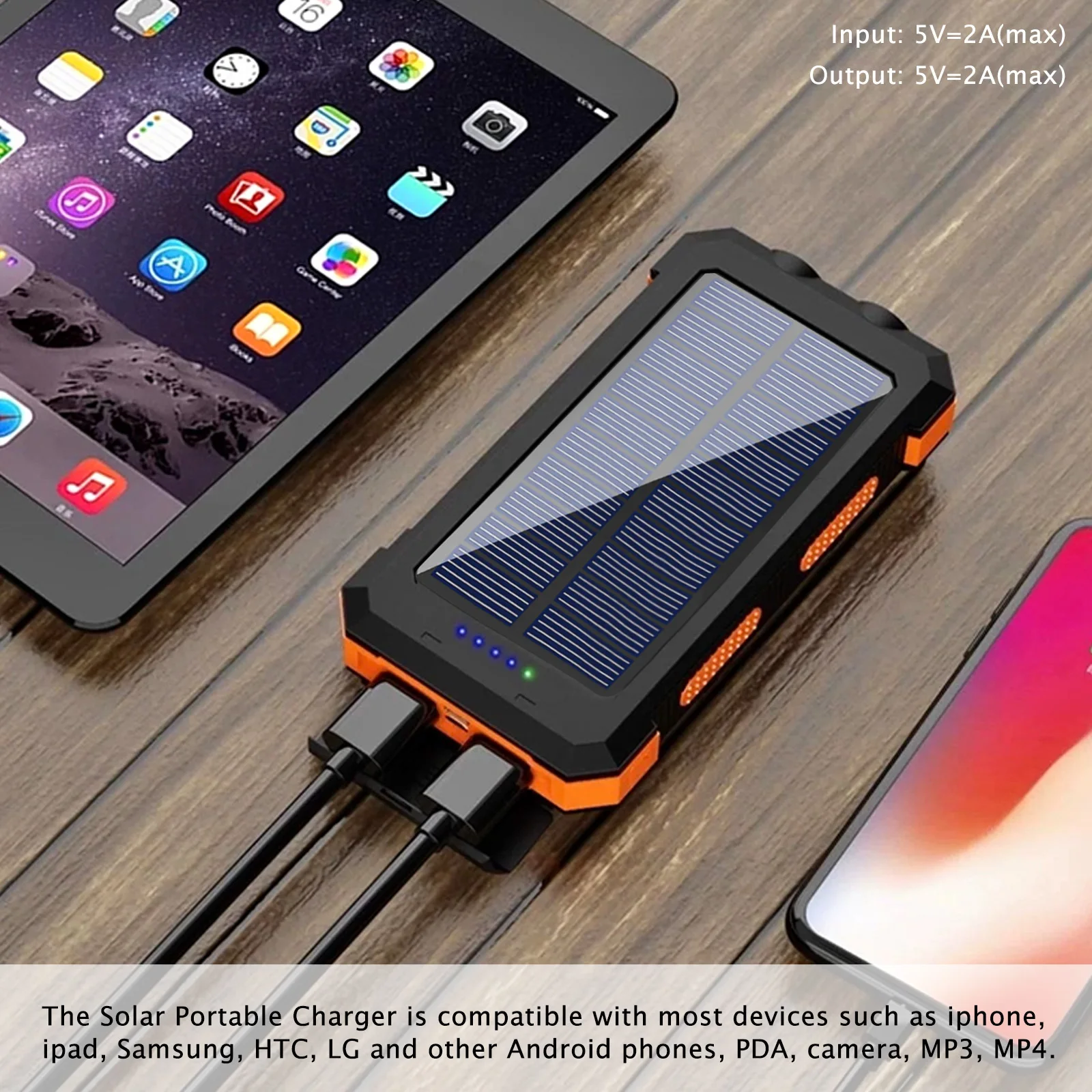 20000mAh Solar Power Bank | Portable Fast Charging & Built-in LED Light - Image 24