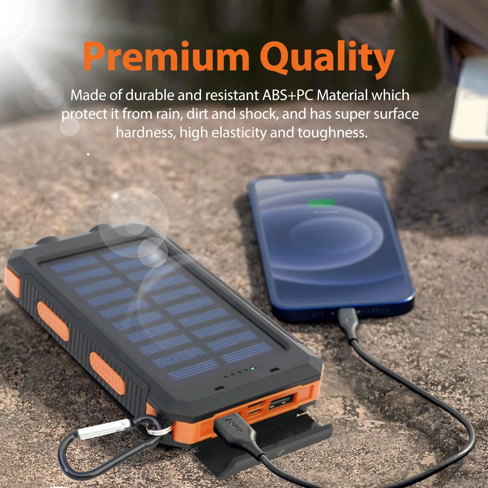 20000mAh Solar Power Bank | Portable Fast Charging & Built-in LED Light - Image 14