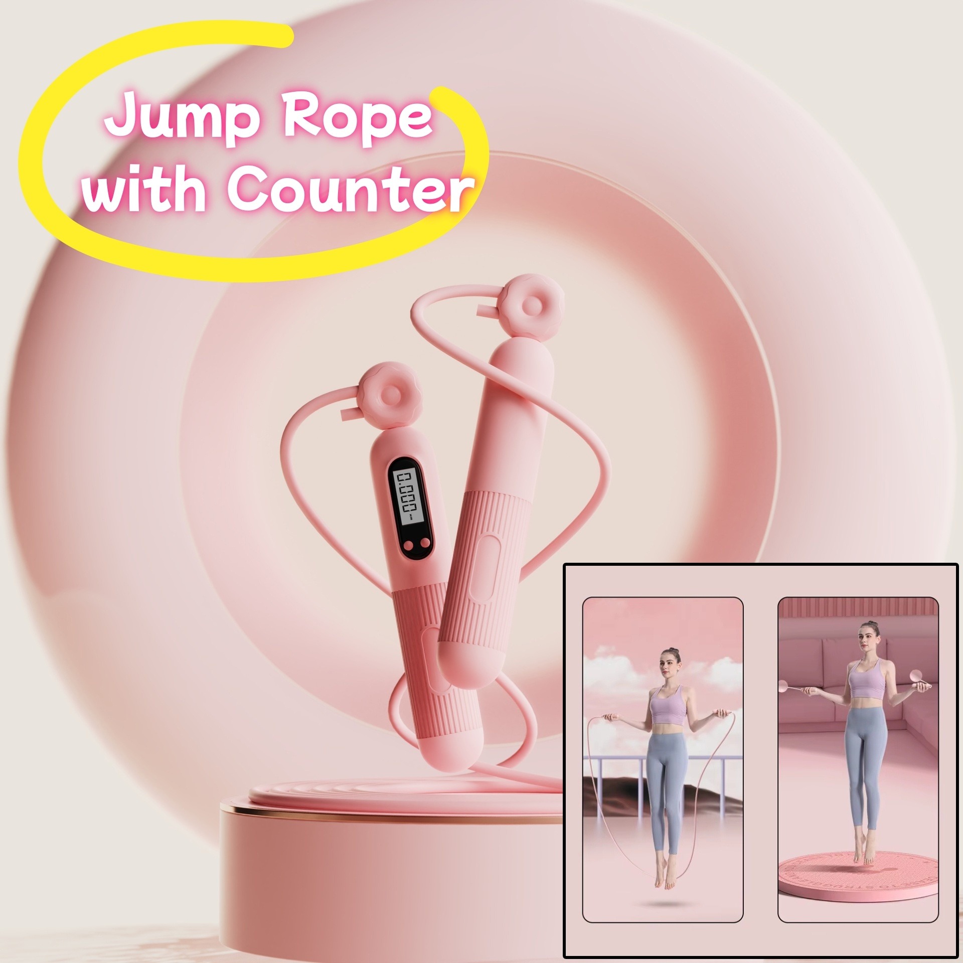 Smart Jump Rope with Counter – Adjustable Skipping Rope with Calorie Counter
